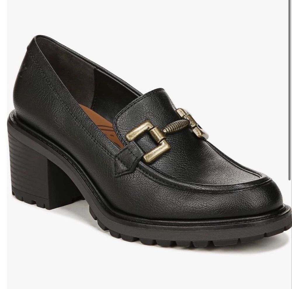Zodiac Black Leather Horsebit Lug-Sole Loafers Women’s Sz 8